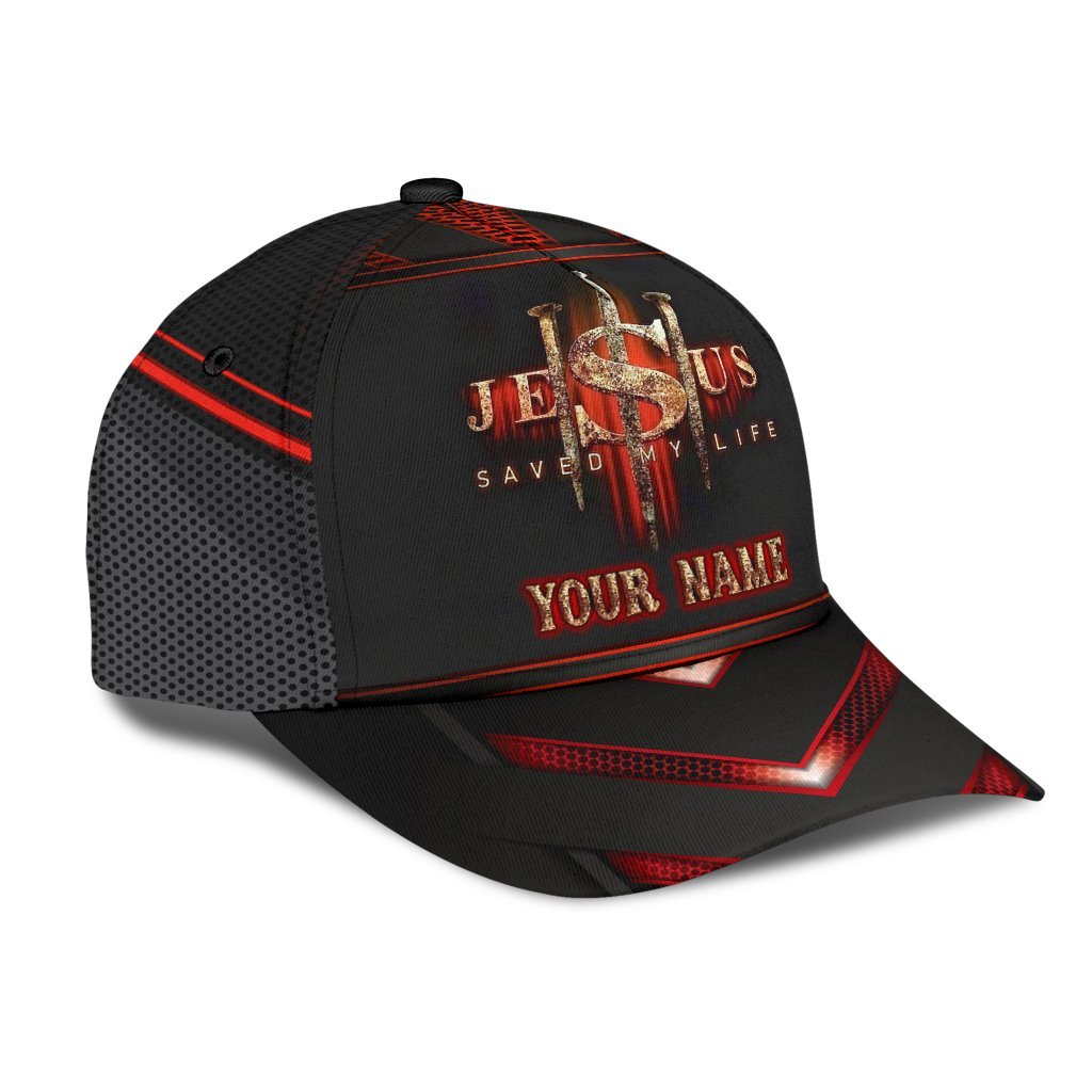 Custom Jesus Saved My Life Personalized Name Classic Cap All Over Print ...