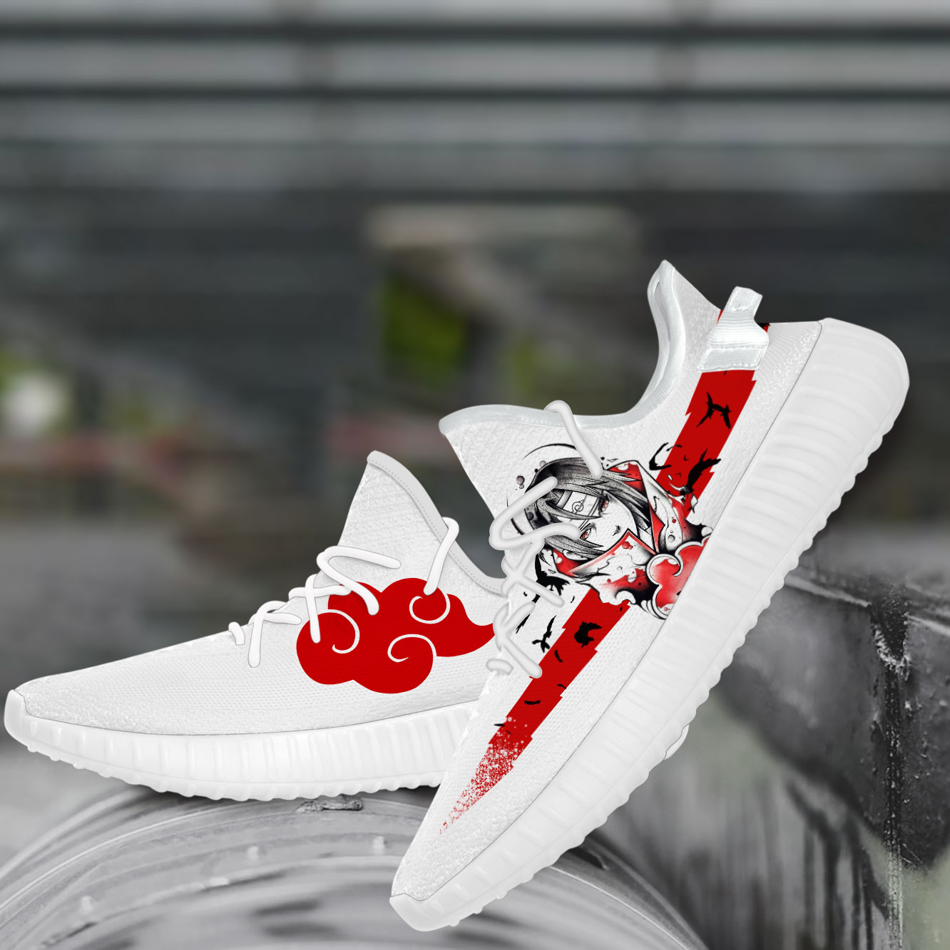 Akatsuki Clan Naruto Manga Naruto Anime Red Cloud Yeezy Shoes HG ...